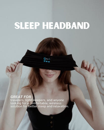 Premium Bluetooth Schlafmaske | Ultra-dünne Lautsprecher, Vollständig Kabellos, Weiches Augenmasken-Kopfband